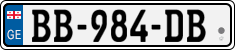 License plate of Georgia, Cars (2014)