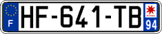 French license plate, SIV (ordinary)