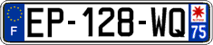 French license plate, SIV (ordinary)