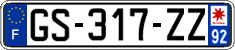 French license plate, SIV (ordinary)