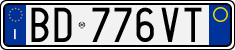 License plate of Italy, Cars (1994 year series)