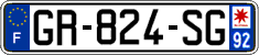 French license plate, SIV (ordinary)