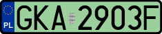 License plates of Poland, Electric vehicles
