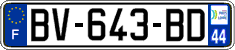 French license plate, SIV (ordinary)
