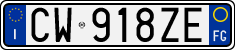 License plate of Italy, Cars (1994 year series)