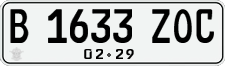 License plate of Indonesia, Regular plates
