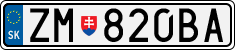 License plate of Slovakia, Cars