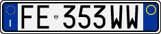 License plate of Italy, Cars (1994 year series)