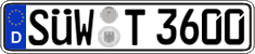 German license plate, Regular plates