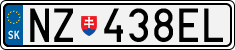 License plate of Slovakia, Cars