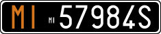 License plate of Italy, Cars (1927 year series)