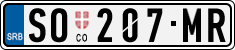 License plate of Serbia, Cars