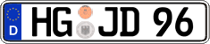 German license plate, Regular plates