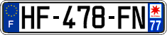 French license plate, SIV (ordinary)