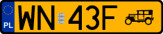 License plates of Poland, Oldtimers
