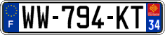 French license plate, SIV (temporary)