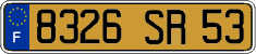 French license plate, FNI