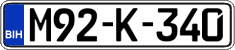 License plate of Bosnia and Herzegovina, Regular plates