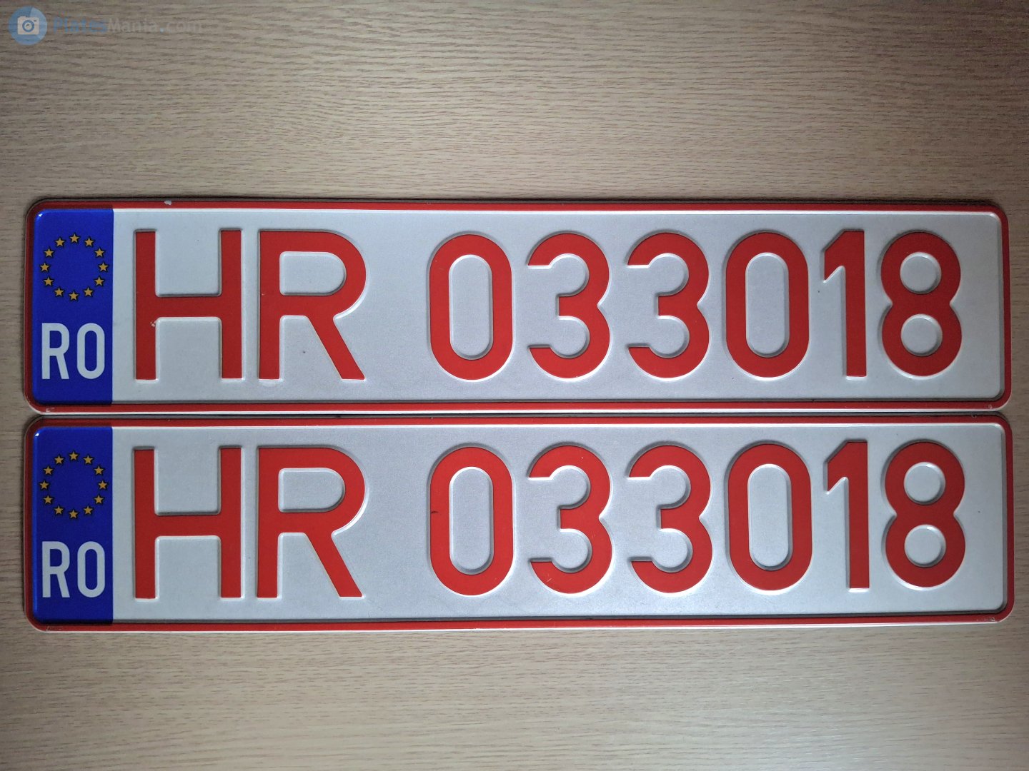 HR 033018, License plate without vehicle 