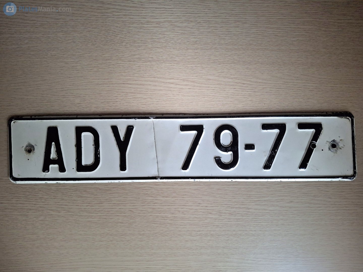 ADY 79-77, License plate without vehicle 