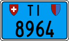 License plate of Switzerland, Work and fire vehicles (blue)