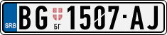 License plate of Serbia, Cars