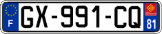 French license plate, SIV (ordinary)