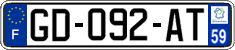 French license plate, SIV (ordinary)