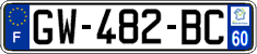 French license plate, SIV (ordinary)