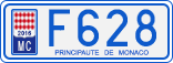 License plate of Monaco, Cars