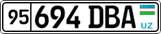 License plate of Uzbekistan, Organizations