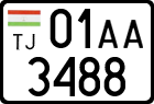 License plate of Tajikistan, Trailers (2009)