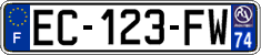 French license plate, SIV (ordinary)