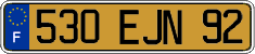 French license plate, FNI