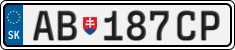 License plate of Slovakia, Cars