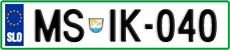 License plate of Slovenia, Cars