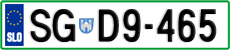License plate of Slovenia, Cars