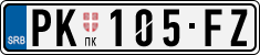 License plate of Serbia, Cars