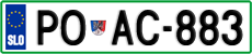 License plate of Slovenia, Cars