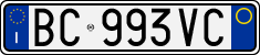 License plate of Italy, Cars (1994 year series)