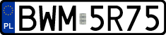 License plates of Poland, Regular car plates
