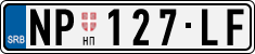License plate of Serbia, Cars