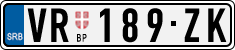 License plate of Serbia, Cars