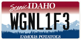 Idaho, Vanity Plates
