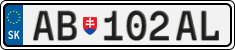 License plate of Slovakia, Cars