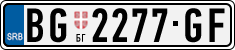 License plate of Serbia, Cars
