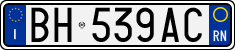 License plate of Italy, Cars (1994 year series)