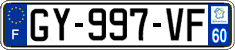French license plate, SIV (ordinary)