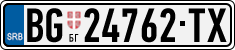 License plate of Serbia, Cars