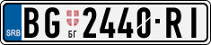 License plate of Serbia, Cars